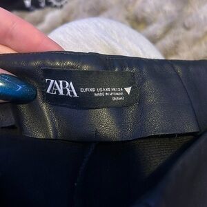 Zara Black Leather Pants